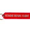 Porte clé flamme en forme de flèche rouge remove before flight